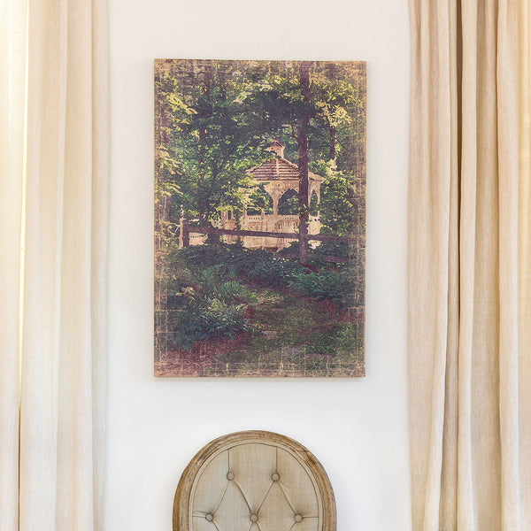 Secret Garden Gazebo Print on Canvas