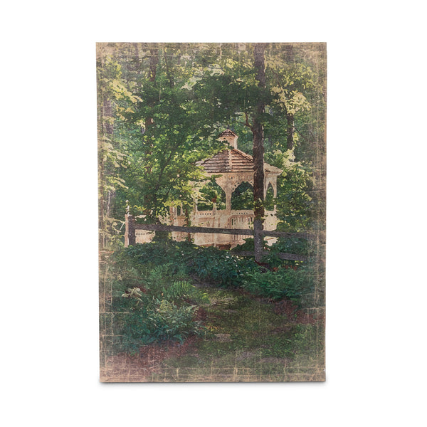 Secret Garden Gazebo Print on Canvas