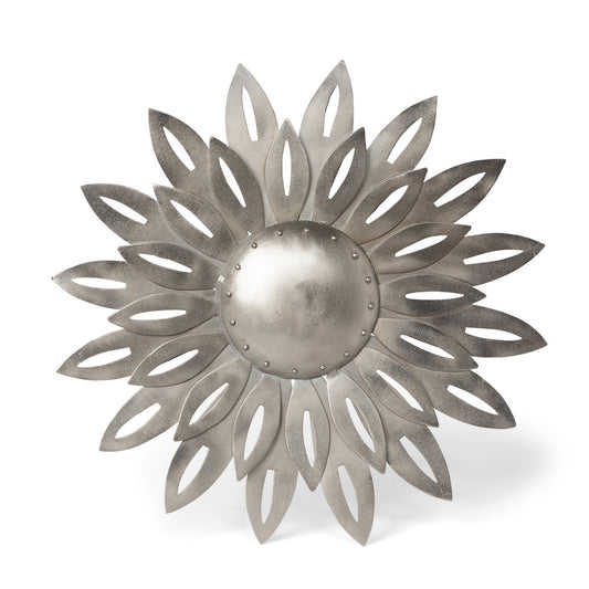 Aged Nickel Wall Dahlia, Large