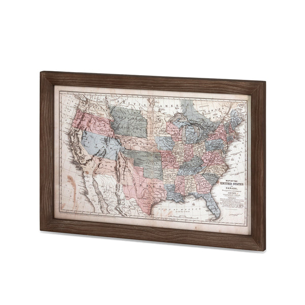 Vintage United States Framed Map