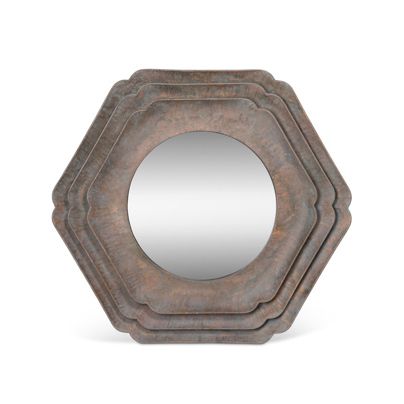 Round Hex Layered Mirror