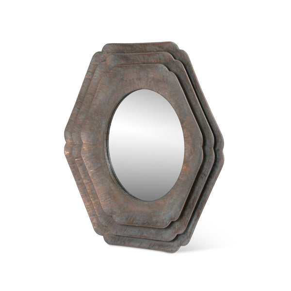 Round Hex Layered Mirror