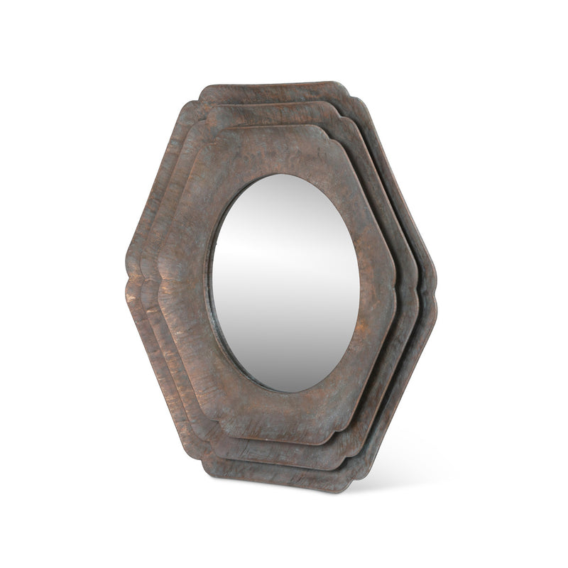 Round Hex Layered Mirror