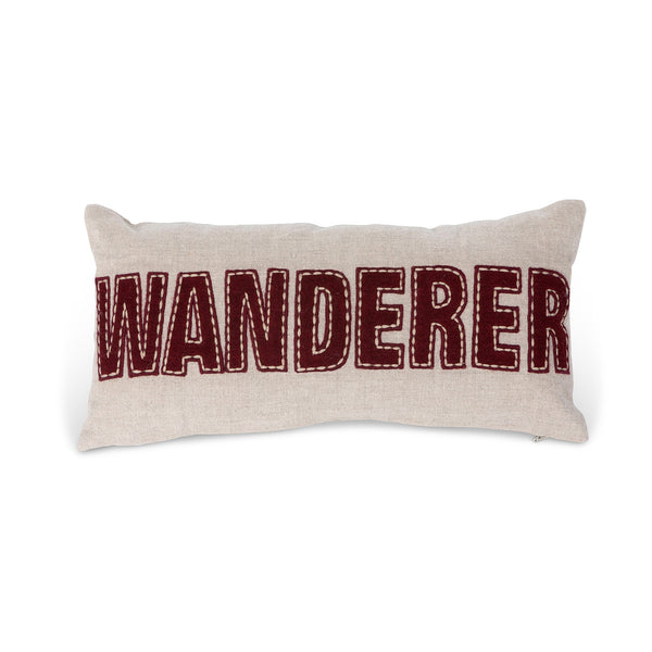 "Wanderer" Appliqued Linen Pillow