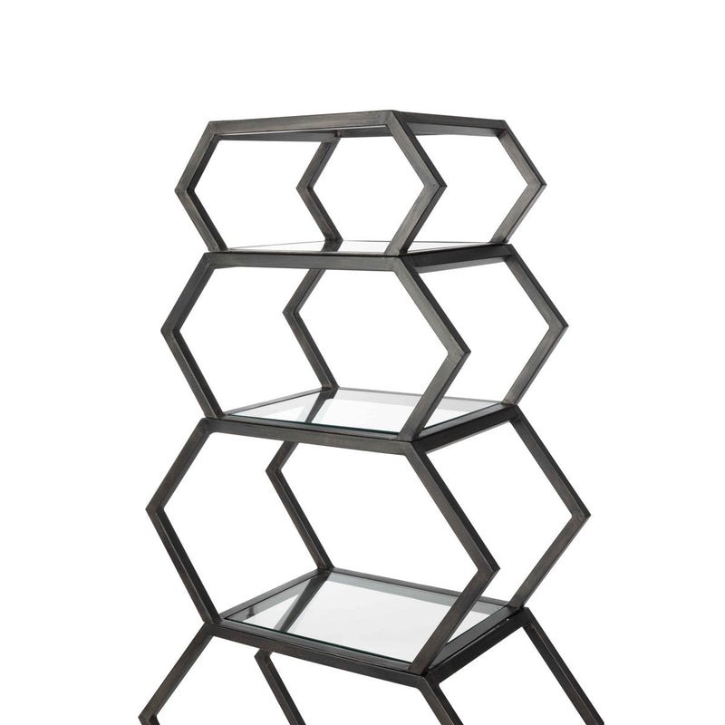 iron geometric etagere