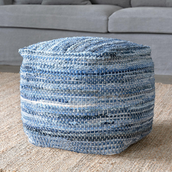 woven recycled denim stool