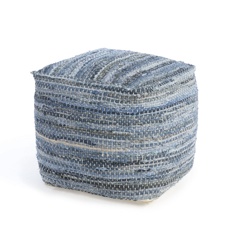 woven recycled denim stool