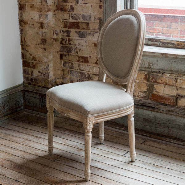 Set of Two French Style White Washed Arm Chair